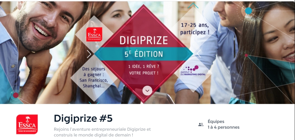 Digiprize 13/02/2018 – Finale de la 5ème Edition du concours dédié à l’entrepreneuriat Digital en France